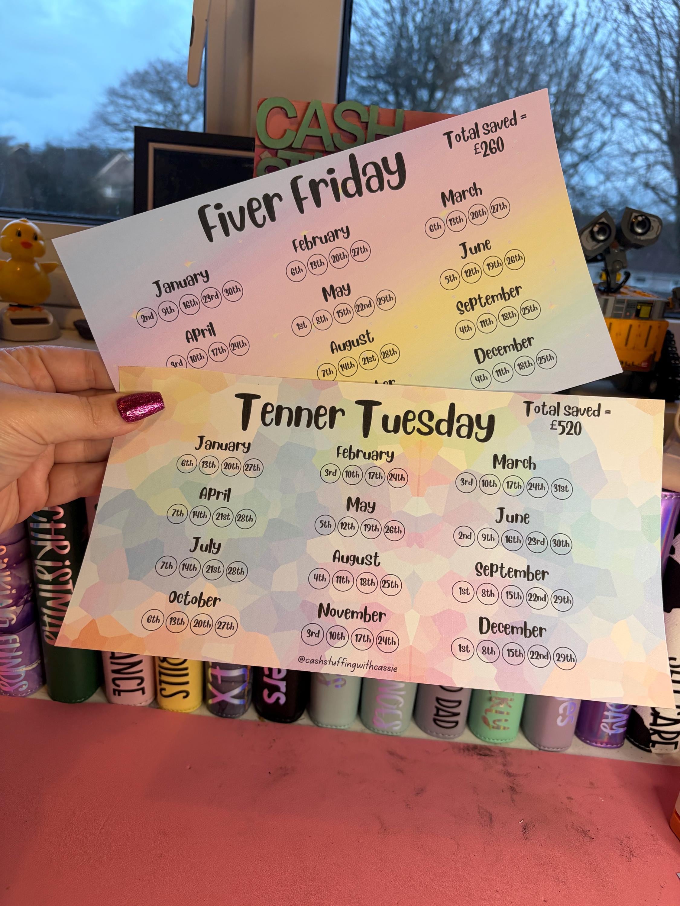 Tenner Tuesday FIVER FRIDAY, TENNER Tuesday & Twenty Thursday Large Tin Sticker Cash ...