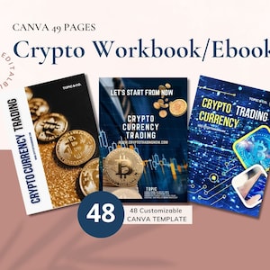 Canva Template, Cryptocurrency Ebook, Bitcoin Ebook, Editable Workbook, Bitcoin Investment & Trading, Lead Magnet Cryptocurrency, 48 Pages