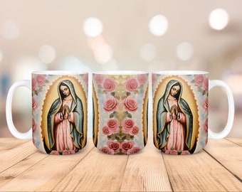 Virgen de Guadalupe Mug Wrap: Sublimation Design (Digital Download)