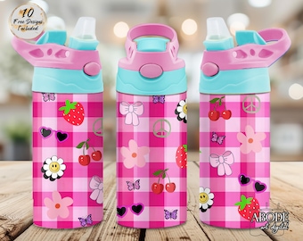 Kids Pink Tumbler Wrap: Sublimation Design PNG (Digital Download)