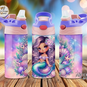 Mermaid Tumbler Wrap: Pastel Ocean Sublimation Design (Digital Download)