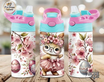 Easter Bunny 12 oz Tumbler Wrap, Kids Sippy Cup Design (Digital Download)