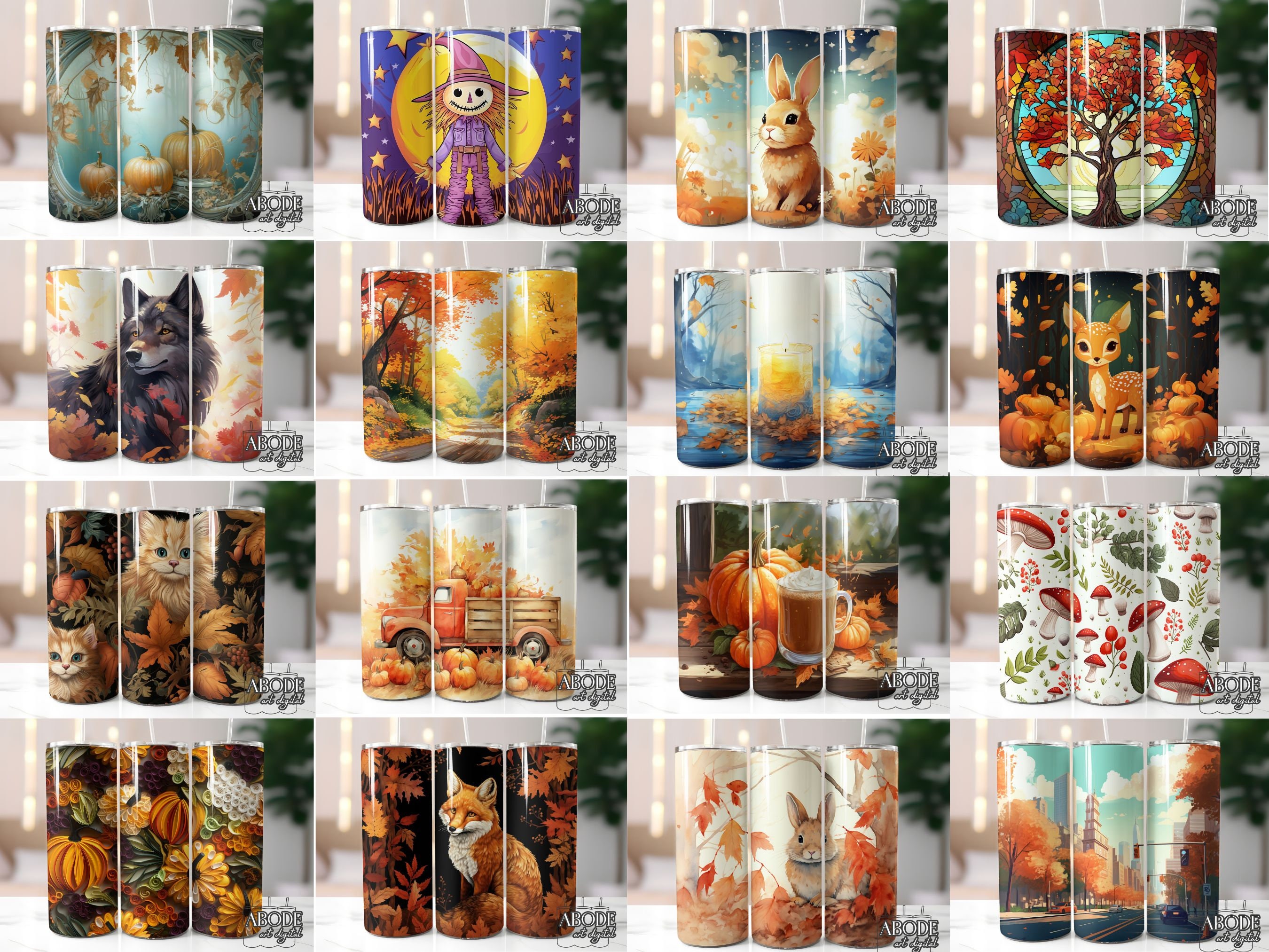 Fall Tumbler Wrap Bundle: 20oz Sublimation Designs (digital Download ...