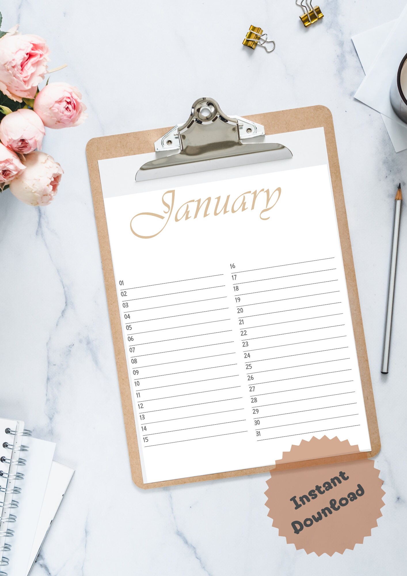 calendar-clipboard-pdf-monthly-notes-organised-pdf-calendar-office-note-taking-planner-simple-clipboard-calendar-dates-a4-etsy