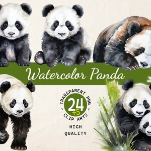 Panda Delights, Clipart-collectie, Transparante PNG, Digitale download, Kinderkamer, Plakboekkaarten maken, Commercieel gebruik