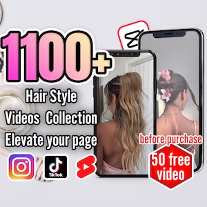 1100+ Viral Hair Style Videos for Instagram Reels, TikTok & YouTube Shorts - Digital Content Collection for Social Media Manager