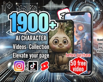 AI Character Video Collection - 1900+ Viral TikTok Videos, Instagram Reels, YouTube Shorts, Story Content Pack