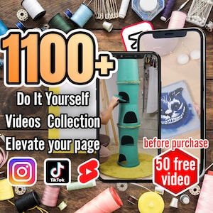Captivating 1100+ DIY Video Collection for TikTok, YouTube Shorts, Instagram - Viral Content, Instagram Reels, Stories - Instant Download