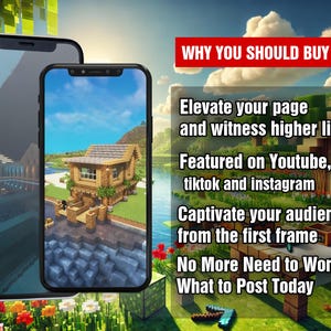 1300+ beheerde Minecraft-video's voor TikTok, YouTube-shorts, Instagram-reels | Bewerkbare CapCut- en canva-sjablonen afbeelding 2