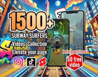 1500+ Subway Surfers and Mobile Game Clips | Viral TikTok & YouTube Shorts | Editable CapCut Templates | Digital Download