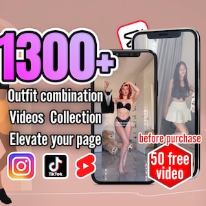1300+ virale videopakket voor TikTok, YouTube-shorts, Instagramverhalen en -reels - boeiende outfitcombovideo's voor mode-beïnvloeders