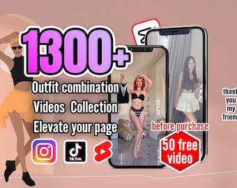 1300+ virale videopakket voor TikTok, YouTube-shorts, Instagramverhalen en -reels - boeiende outfitcombovideo's voor mode-beïnvloeders
