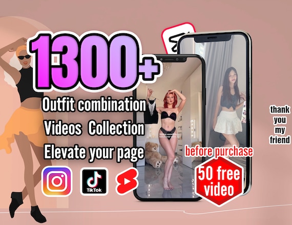 1300+ Viral Video Pack for TikTok, YouTube Shorts, Instagram Stories & Reels - Engaging Outfit Combo Videos for Fashion Influencers