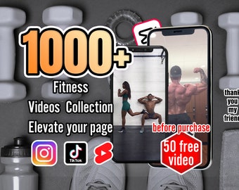 Más de 1000 vídeos premium de fitness para maximizar su impacto en las redes sociales en TikTok, cortos de YouTube y carretes de Instagram: vídeos para personas influyentes