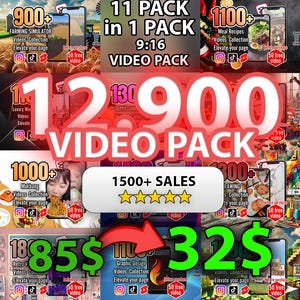 12900+ Viral Mega Video Bundle | Retro Games, Fashion, Recipes, Makeup, DFY Content | TikTok, Reels, YouTube Shorts | Instant Download