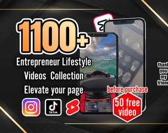 Collection de vidéos de style de vie de luxe et d'entrepreneuriat : plus de 1 100 + | Stories Instagram, bobines, TikTok, courts métrages YouTube - Contenu numérique