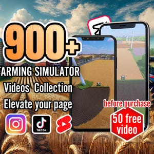 900+ Farming Simulator & Relaxing Game Clips | Viral TikTok, YouTube Shorts, Reels | Editable CapCut, Canva Templates | Digital download |