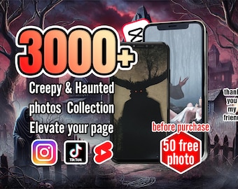 3000+ kusliga och hemsökta foton | Virala Instagram-inlägg, TikTok-videor, YouTube-shorts | Digital nedladdning