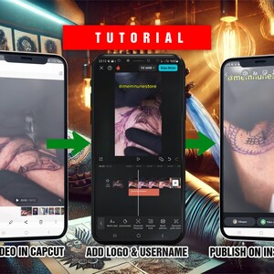 1100 以上のタトゥー ビデオと芸術的なインク クリップ | バイラル TikTok、YouTube Shorts、Instagram Reels、Twitter X | 編集可能な CapCut | デジタル ダウンロード | 画像 5