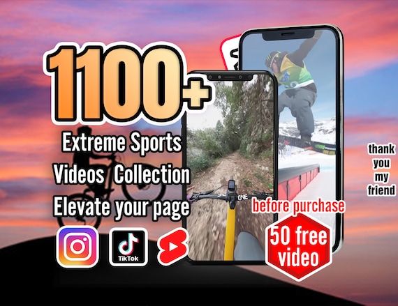 1100+ Faceless Extreme Sports Videos | TikTok, YouTube Shorts, Instagram Reels | Video Collection, Viral Digital Download | for influencer