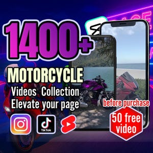 1400+ Motorcycle Videos | Viral Reels Instagram, TikTok Videos , YouTube Shorts | Digital Download | Editable CapCut, Premiere Pro & Canva