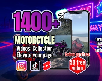 1400+ Motorcycle Videos | Viral Reels Instagram, TikTok Videos , YouTube Shorts | Digital Download | Editable CapCut, Premiere Pro & Canva