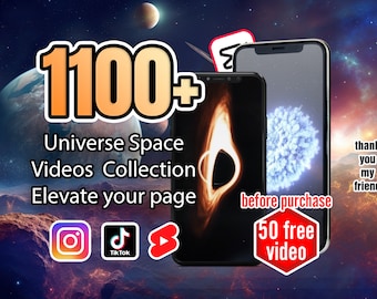 1100+ Universe Space Videos Sammlung für Instagram, YouTube Shorts, TikTok | Viraler Digitaler Inhalt für Social Media | Story & Rollen
