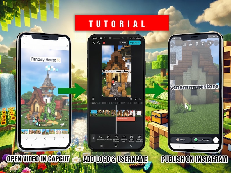 1300+ beheerde Minecraft-video's voor TikTok, YouTube-shorts, Instagram-reels | Bewerkbare CapCut- en canva-sjablonen afbeelding 5