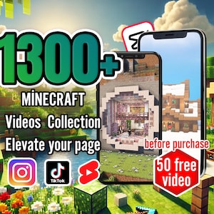 Más de 1300 videos de Minecraft seleccionados para TikTok, YouTube Shorts, Instagram Reels / Plantillas editables de CapCut y Canva