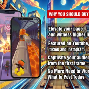 1500+ Subway Surfers and Mobile Game Clips | Viral TikTok & YouTube Shorts | Editable CapCut Templates | Digital Download image 3