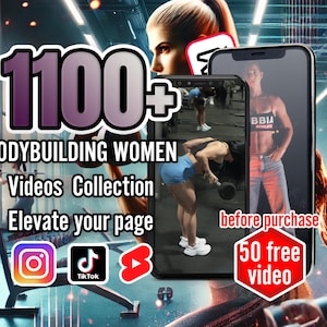 1100+ Women Fitness Video | Viral Workout Reels, Gym Training Shorts, Social Media Content for TikTok, Instagram, YouTube | Digital Download