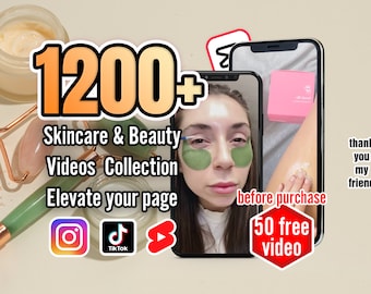Colección de más de 1200 videos de belleza y cuidado de la piel para TikTok, YouTube Shorts, Instagram Reels: paquete de contenido viral para influencers y marcas