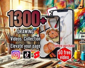 1300+ artistieke teken- en schildervideo's - virale digitale download voor Instagram, TikTok, YouTube-shorts en -spoelen | virale video's | Voorraad:
