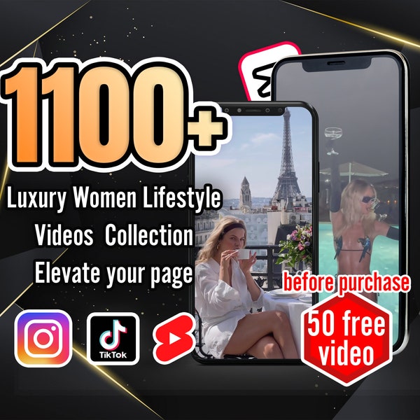 1100+ Luxury Women Lifestyle Videos: Instagram, YouTube Shorts, TikTok, Reels - Viral Content Bundle