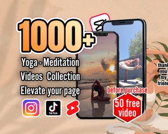 Collection exclusive de vidéos de yoga et de méditation | Instagram viral, courts métrages YouTube, TikTok | Contenu prêt à l'emploi pour les réseaux sociaux | pour vous