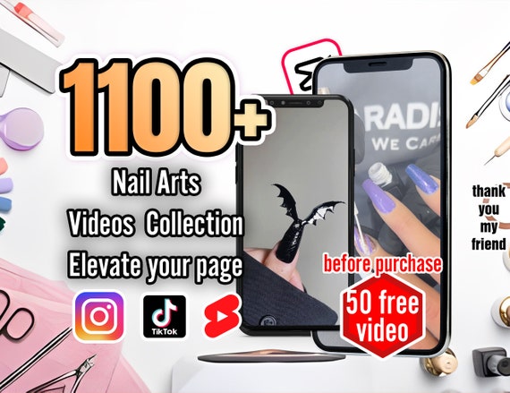 1100+ Viral Nail Art Videos for TikTok, YouTube Shorts, Instagram Stories & Reels - Boost Your Social Media Presence Instantly |4 ınfluencer