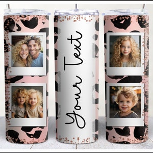 Modelo de copo de imagem png envoltório design de sublimação colagem de fotos 20oz copo magro diy personalizado adicione sua própria foto e texto
