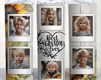 Sonnenblume Oma Foto Tumbler Wrap, 20oz Skinny Tumbler (PNG)