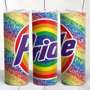 Pride glitter 20oz skinny tumbler png sublimation design download, LGBTQ+ tumbler png, rainbow tumbler png, sublimate designs download