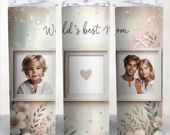 Moeder fotocollage beker png, Moederdagcadeau (20 oz mager, digitale download)