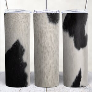 Cowhide Tumbler Wrap PNG Sublimation Design, Cow Print 20oz Skinny Tumbler Wraps Templates PNG Digital Download