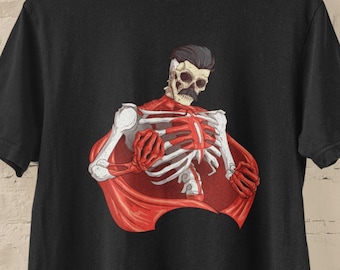 Omni Man Skeleton Graphic Tee: Superhero Fan Shirt