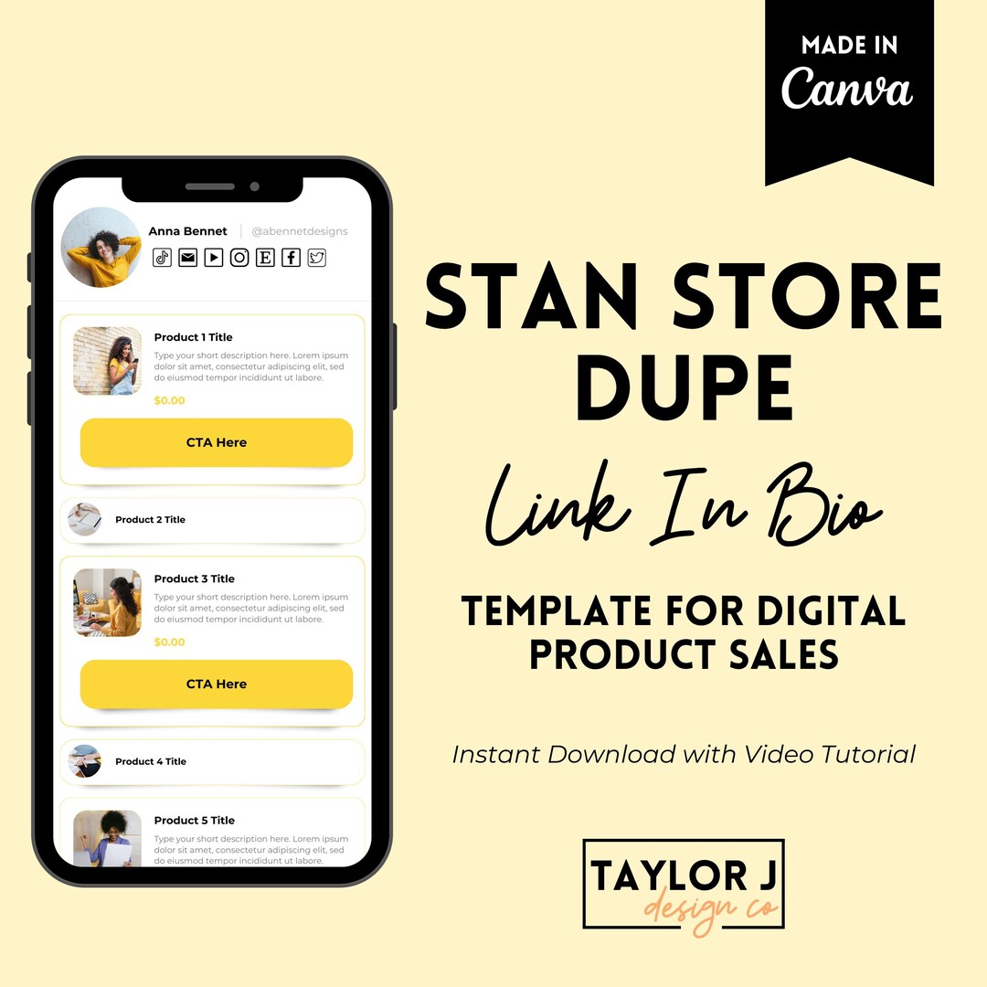 Stan Store Dupe Canva Template: Instagram Link in Bio (digital Download ...