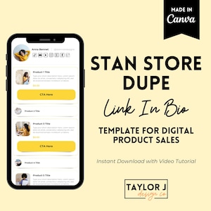 Stan Store Dupe | Link in Bio | Canva Template | Instagram Landing Page | Instagram Site | Tiktok Bio Link Page | Instagram Links Template