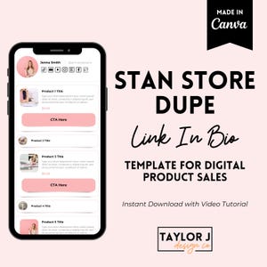 Link in Bio Template | Link Tree Alternate | Digital Product Site | Instagram Link In Bio Canva Template | Tiktok Bio Link Page | Website