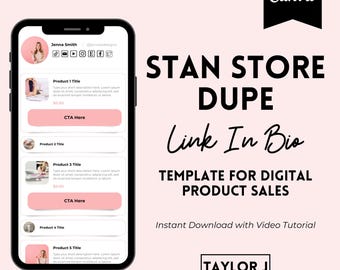 Canva Link in Bio Template: Digital Product Landing Page (PDF Download)