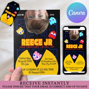 Arcade Video Game Party Invitation: Editable Template (Digital Download)