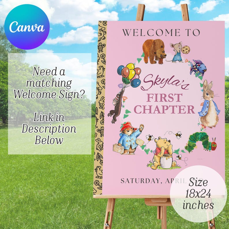 Editable Little Golden Book Invitation, Storybook Birthday, Canva Template, Instant Download, Printable Invite image 4