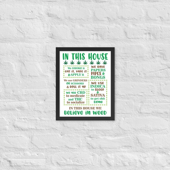 Chill Vibes Only: 420 House Rules Wall Art - Smoking Room Decor