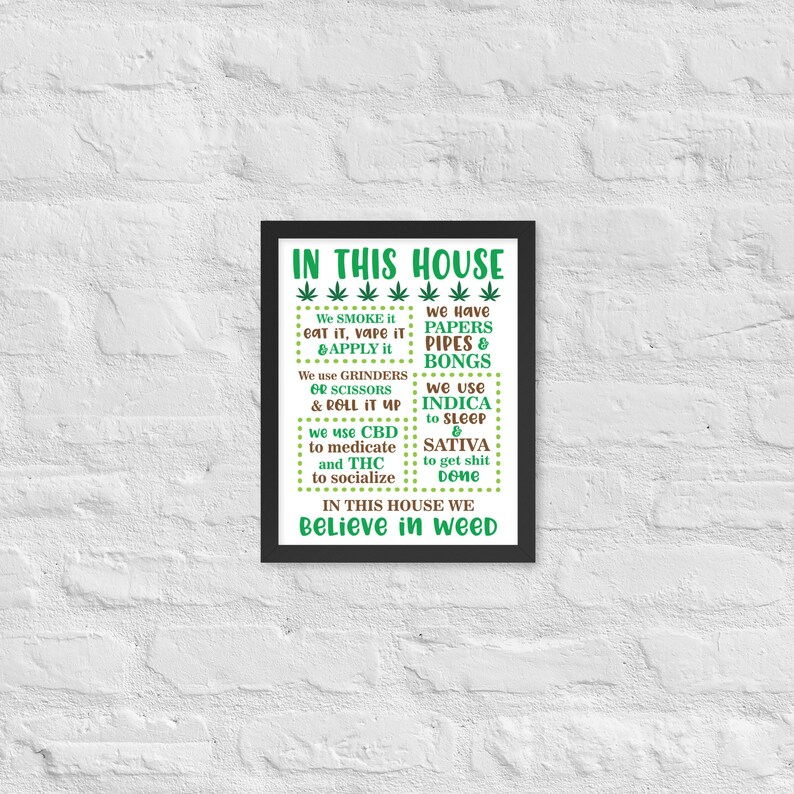 420 house rules Framed poster
